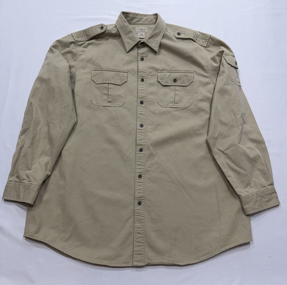 Unique! LL Bean Vtg Field Hunting Shirt XLT Heavyweight Tan Gorpcore